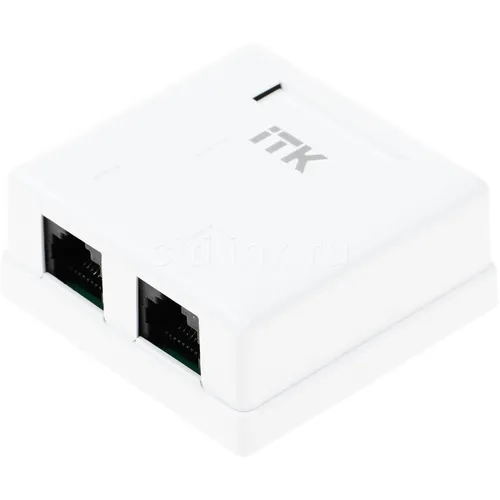 Розетка ITK (CS2-1C5EU-22) настен. RJ45 2 кат.5E UTP бел. (упак.:1шт)