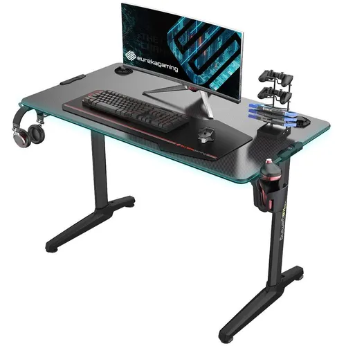 Стол игровой EUREKA ERK-GIP-44B-V2, ЛДСП, черный