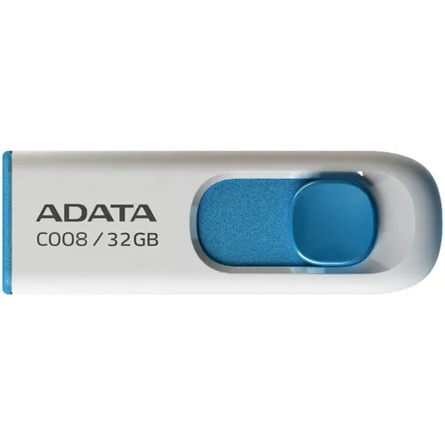 Флешка USB A-Data Classic C008 32ГБ, USB2.0, белый и синий [ac008-32g-rwe]