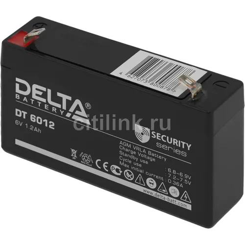 Аккумуляторная батарея Delta DT 6012 для ИБП, 6В, 1.2Ач