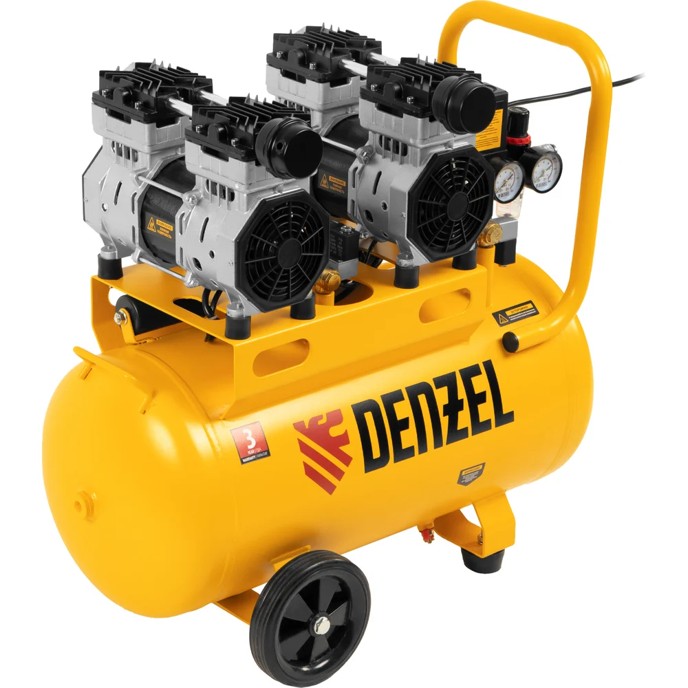 Безмаслянный малошумный компрессор Denzel DLS 1500/50 58027