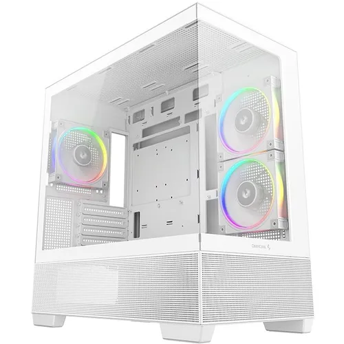 Корпус mATX DeepCool CG380 3F, Mini-Tower, без БП, белый [r-cg380-whagm3-g]