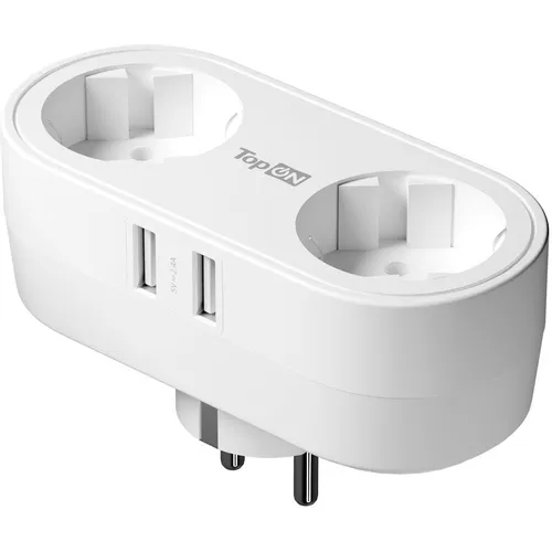 Сетевой фильтр на евровилку TopON TOP-SL-822E-2A, белый [103099]
