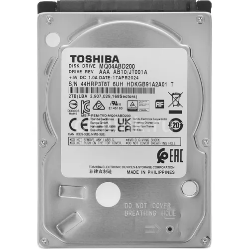 Жесткий диск Toshiba MQ04 MQ04ABD200, 2ТБ, HDD, SATA III, 2.5"