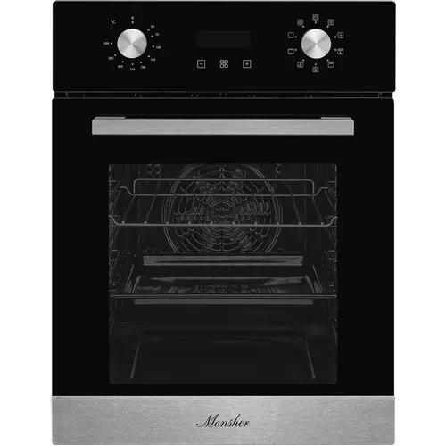 Духовой шкаф электрический MONSHER MOE 4592, 50л, дверца с 3 стеклами, черный/нержавеющая сталь