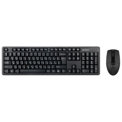 Комплект (клавиатура+мышь) A4TECH 3330N, USB, беспроводной, черный