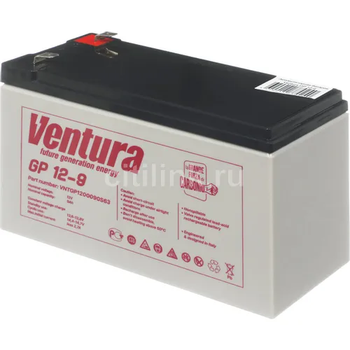 Аккумуляторная батарея VENTURA GP 12-9 для ИБП, 12В, 9Ач [vntgp1200090s63]