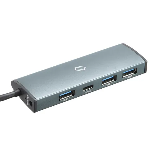 Хаб (разветвитель) Digma HUB-3U3.0C-UC-G, серый [hub-3u3.0с-uc-g]