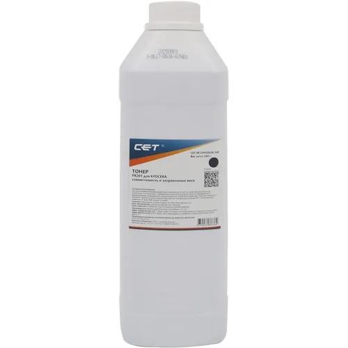 Тонер CET PK201, для Kyocera Ecosys P6030cdn/M6026cdn, черный, 500грамм, бутылка