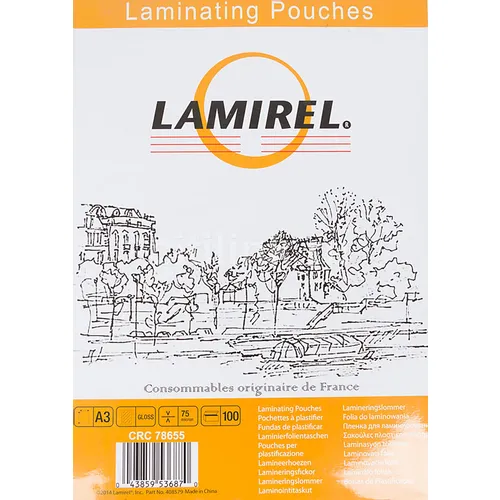 Пленка для ламинирования Fellowes Lamirel, 75мкм, 100шт., глянцевая, A3