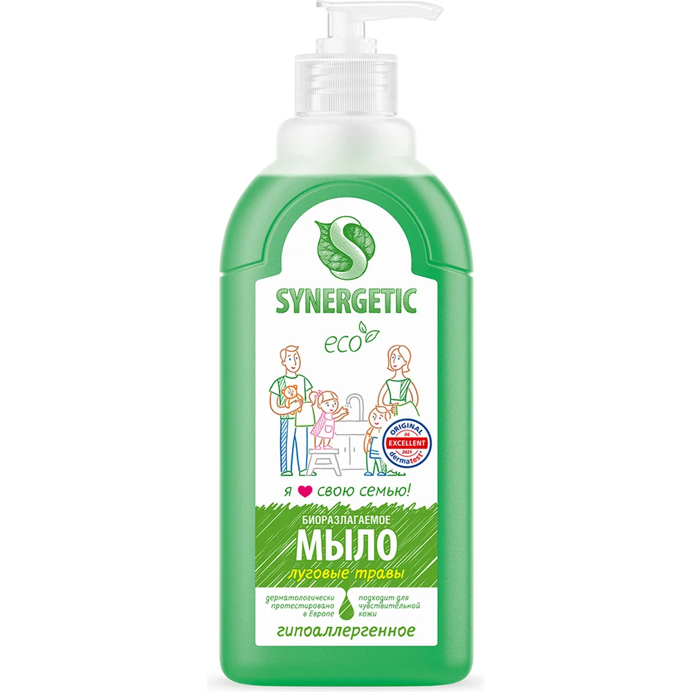 Жидкое биоразлагаемое мыло для мытья рук и тела SYNERGETIC 4613720438976