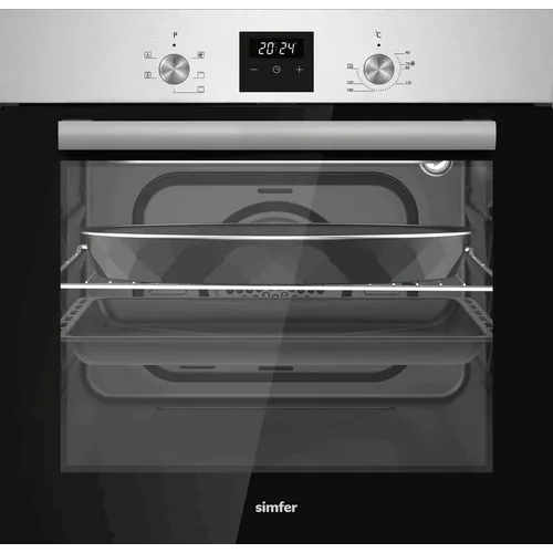 Духовой шкаф электрический Simfer B6EM66025, 60л, дверца с 2 стеклами, нержавеющая сталь