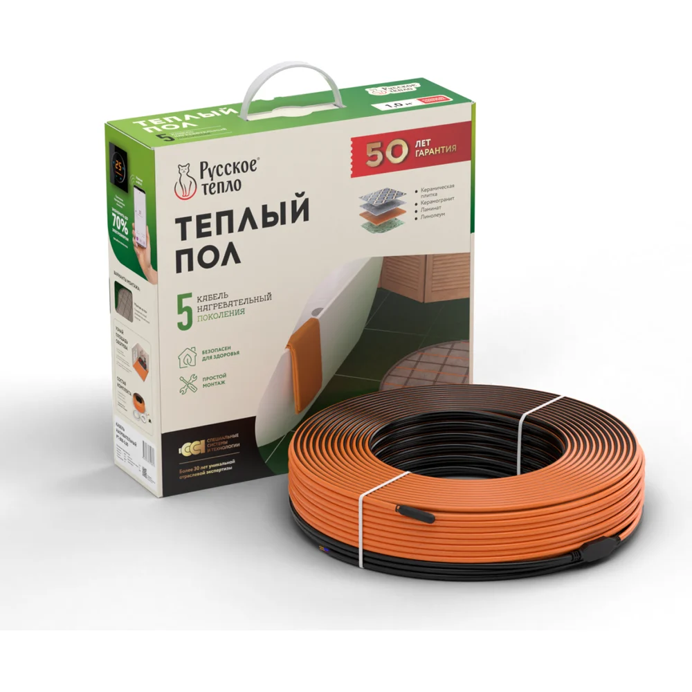 Нагревательный кабель Русское тепло 7722695