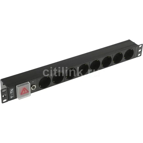 Блок распределения питания LanMaster TWT-PDU19-10A8P-1.8 , горизонт.размещ., SchukoХ8, Тип вход. тока 10A, 1.8м