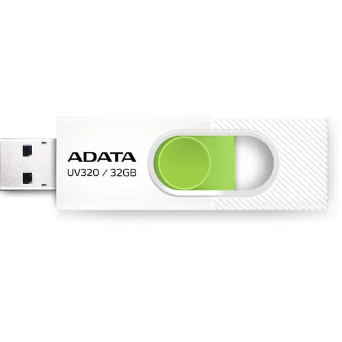 Флешка USB A-Data UV320 32ГБ, USB3.2, белый и зеленый [auv320-32g-rwhgn]