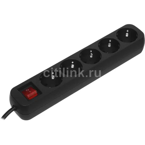 Сетевой удлинитель Defender G518, 1.8м, черный [99341]