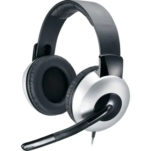 Гарнитура Genius HS-05A, для компьютера, мониторные, проводные, серебристый / черный [31710039400]