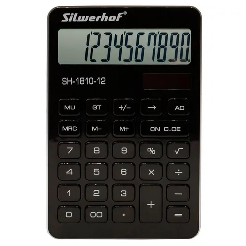 Калькулятор Silwerhof SH-1810-12, 12-разрядный, черный