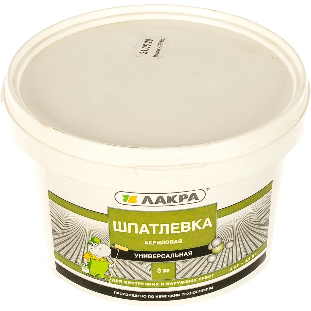 Универсальная акриловая шпатлевка для внутренних и наружных работ ЛАКРА 90005285940