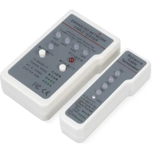 Кабельный тестер CABEUS HT-488CT белый, серый