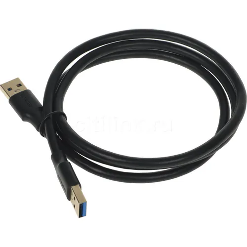 Кабель USB UGREEN US128, USB 3.0 A(m) (прямой) - USB 3.0 A(m) (прямой), ферритовый фильтр , круглое, 1м, черный [10370]