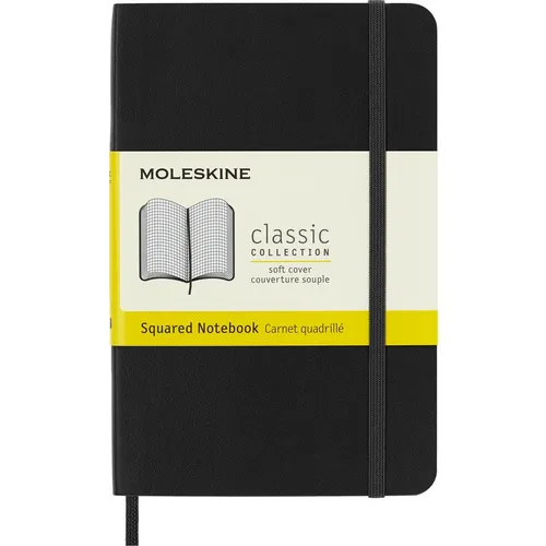 Блокнот Moleskine Classic Soft, 192стр, в клеточку, мягкая обложка, черный [qp612]