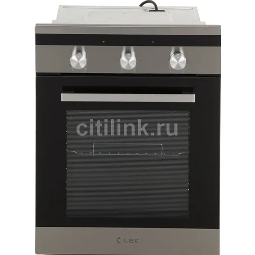 Духовой шкаф электрический LEX EDM 4570 IX, 53л, дверца с 2 стеклами, нержавеющая сталь/черный