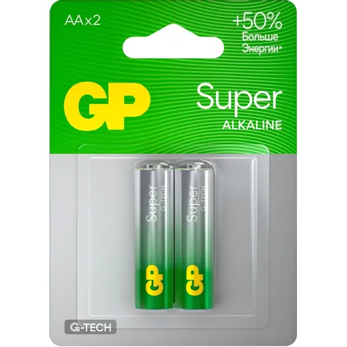 AA Батарейка GP Super Alkaline 15AA21-2CRSBC2, 2 шт.