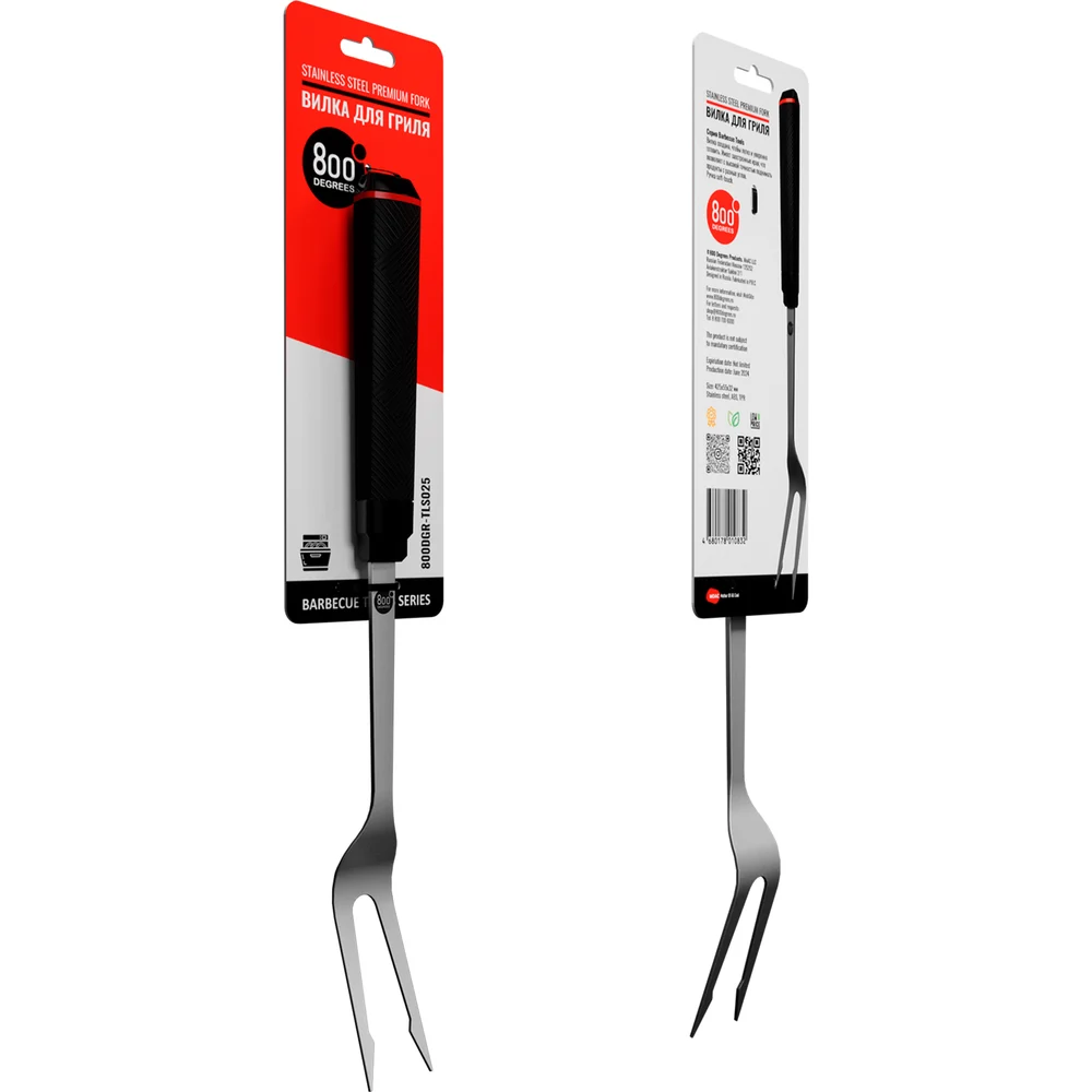 Вилка для гриля 800 Degrees Red Line Stainless Steel Fork 800DGR-TLS025