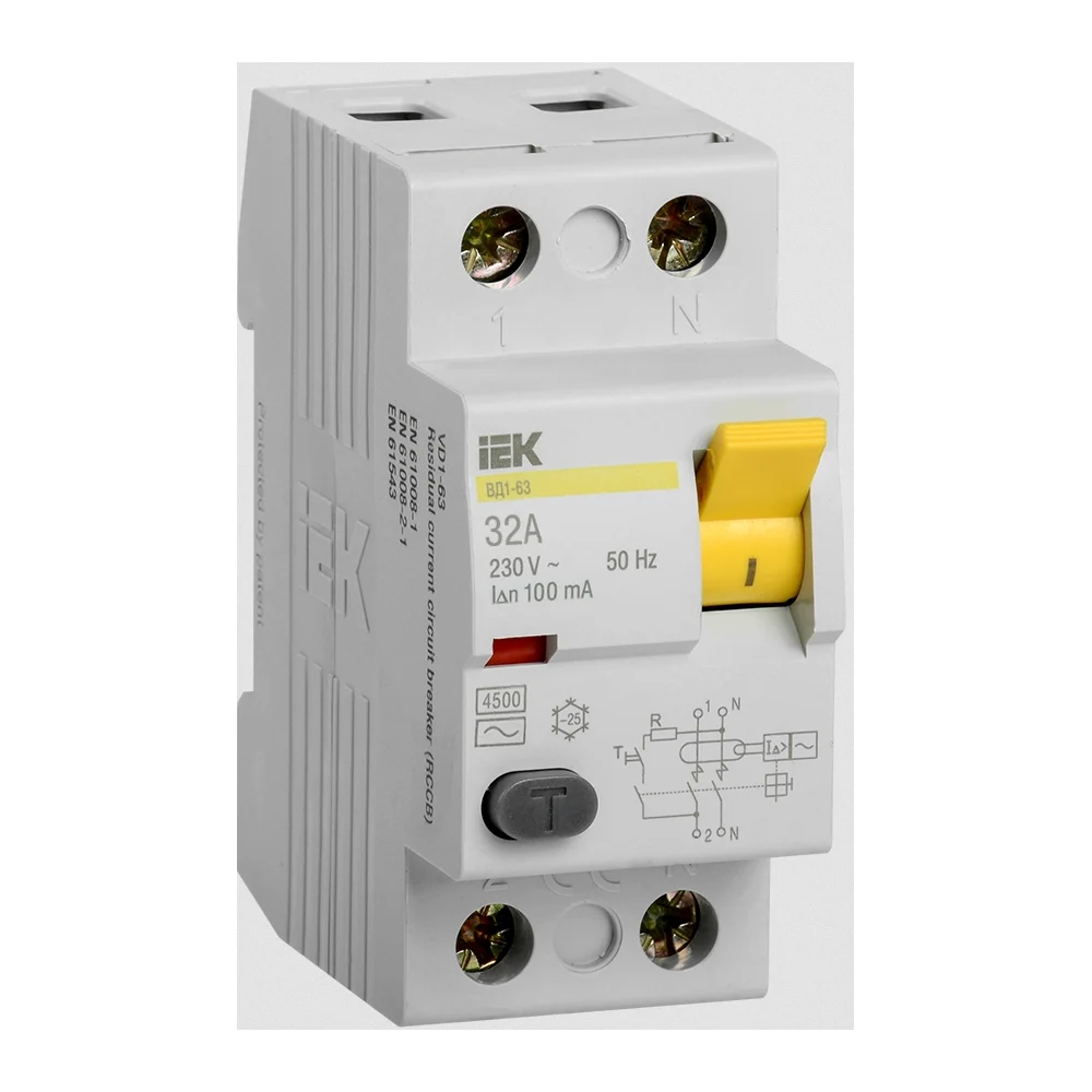 Выключатель дифференциального тока IEK ВД1-63 MDV10-2-032-100