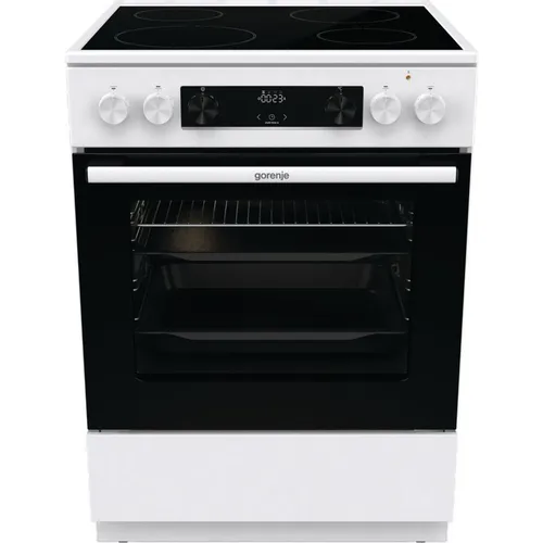 Электрическая плита Gorenje GEC6C40WD, стеклокерамика, без крышки, белый