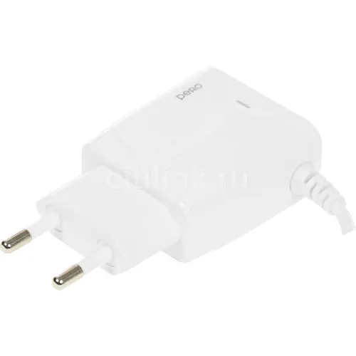 Сетевое зарядное устройство PERO TC04, USB-A, microUSB, 10.5Вт, 2.1A, белый [тс04w2amu]