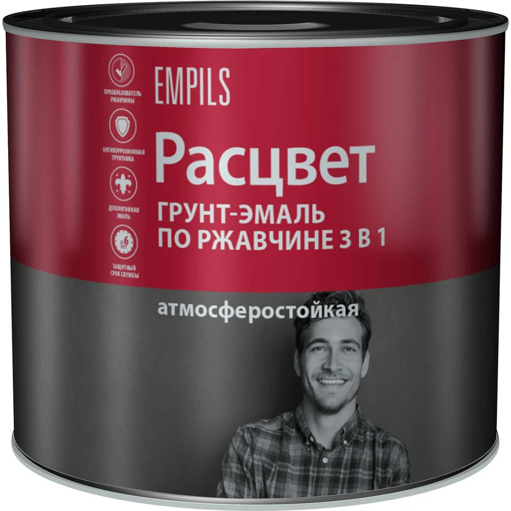 Алкидная грунт-эмаль по ржавчине Расцвет 65206