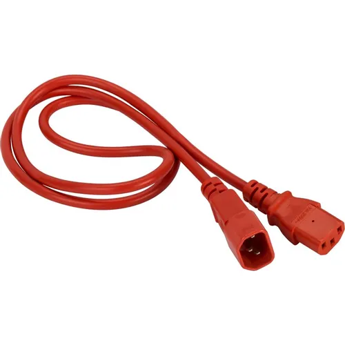 Шнур питания Lanmaster (LAN-PP13/14-5.0-RD) C13-С14 проводник.:3x0.75мм2 5м 220В 10А красный