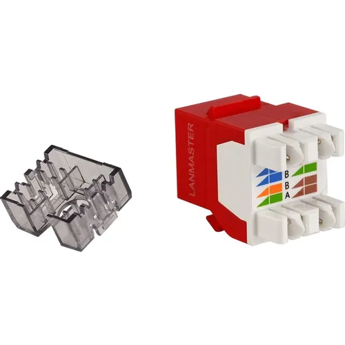 Модуль Lanmaster (LAN-OK45U6/180N-RD) Keystone RJ45 кат.6 крас.