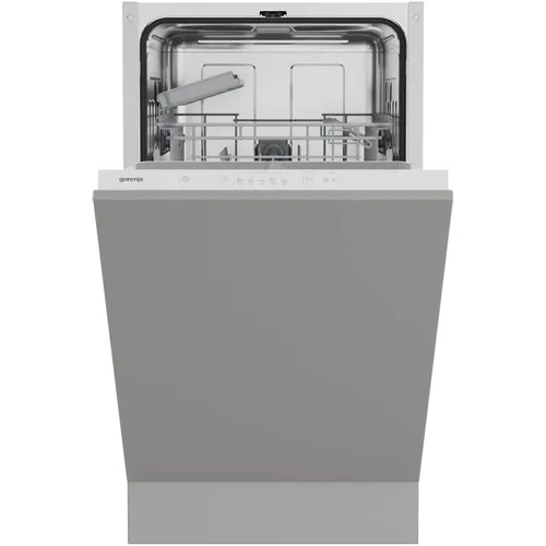 Встраиваемая посудомоечная машина Gorenje GV522E10WE, узкая, ширина 44.8см, полновстраиваемая, загрузка 9 комплектов, нержавеющая сталь