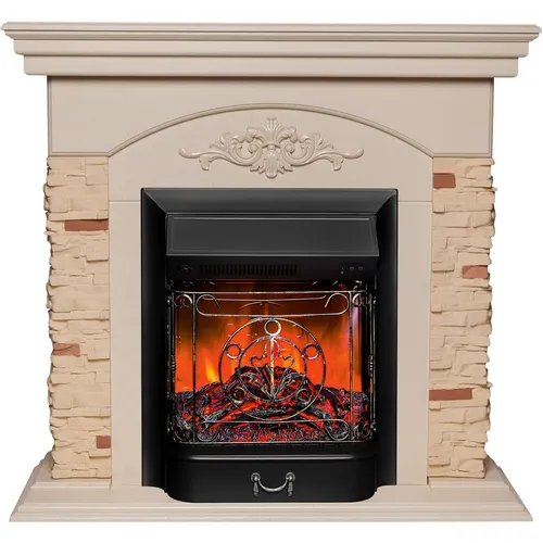 Электрокамин REALFLAME Neapolis WT/Majestic BL слоновая кость
