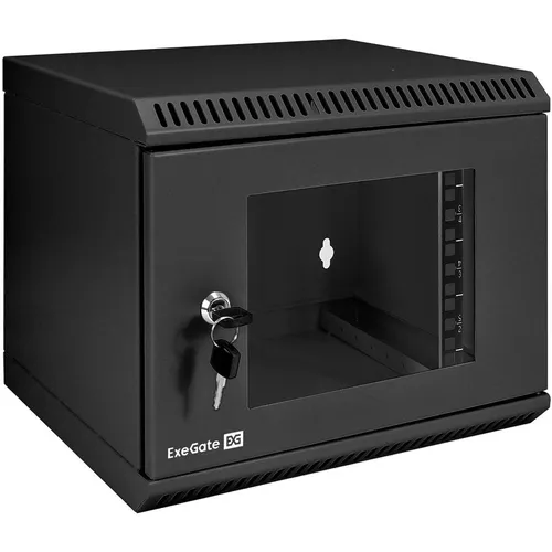 Шкаф коммутационный EXEGATE EC-WM-6U.280.G EX298624RUS настенный, стеклянная передняя дверь, 6U, 350x287x280 мм