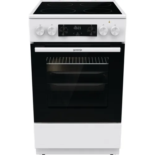 Электрическая плита Gorenje GEC5C42WG, стеклокерамика, без крышки, белый