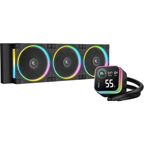 Система водяного охлаждения DeepCool LQ360 Ultra, LCD, 4-pin, ARGB, 120мм, черный, retail [r-lq360-bkasmc-g-1]