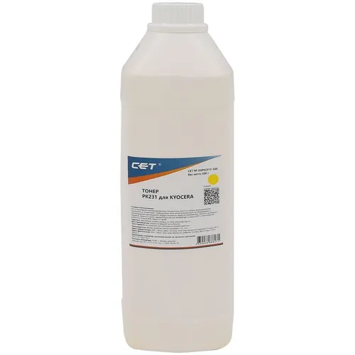 Тонер CET PK231, для Kyocera Ecosys M8124cidn/8130cidn, желтый, 500грамм, бутылка