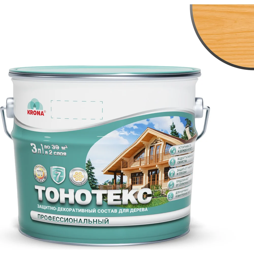 Защитно-декоративный состав для дерева KRONA Тонотекс 66302502