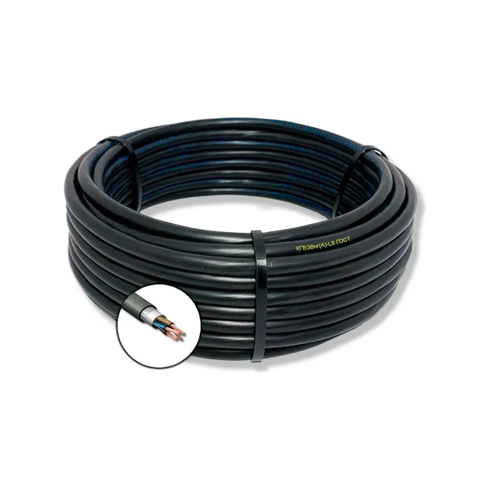Гибкий кабель ПРОВОДНИК кгвэвнг(a)-ls 4x10 мм2, 1м OZ64660L1