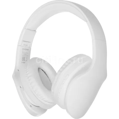 Наушники Digma BT-17, Bluetooth, накладные, белый [bt17w]