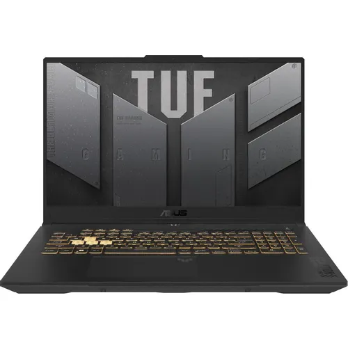 Ноутбук игровой ASUS TUF Gaming F17 FX707VUR-HX225, 17.3", IPS, Intel Core 5 210H 2.2ГГц, 8-ядерный, 16ГБ DDR5, 512ГБ SSD, NVIDIA GeForce RTX 4050 для ноутбуков - 6 ГБ, TGP 140Вт, без операционной системы, серый [90nr0cs5-m00e30]