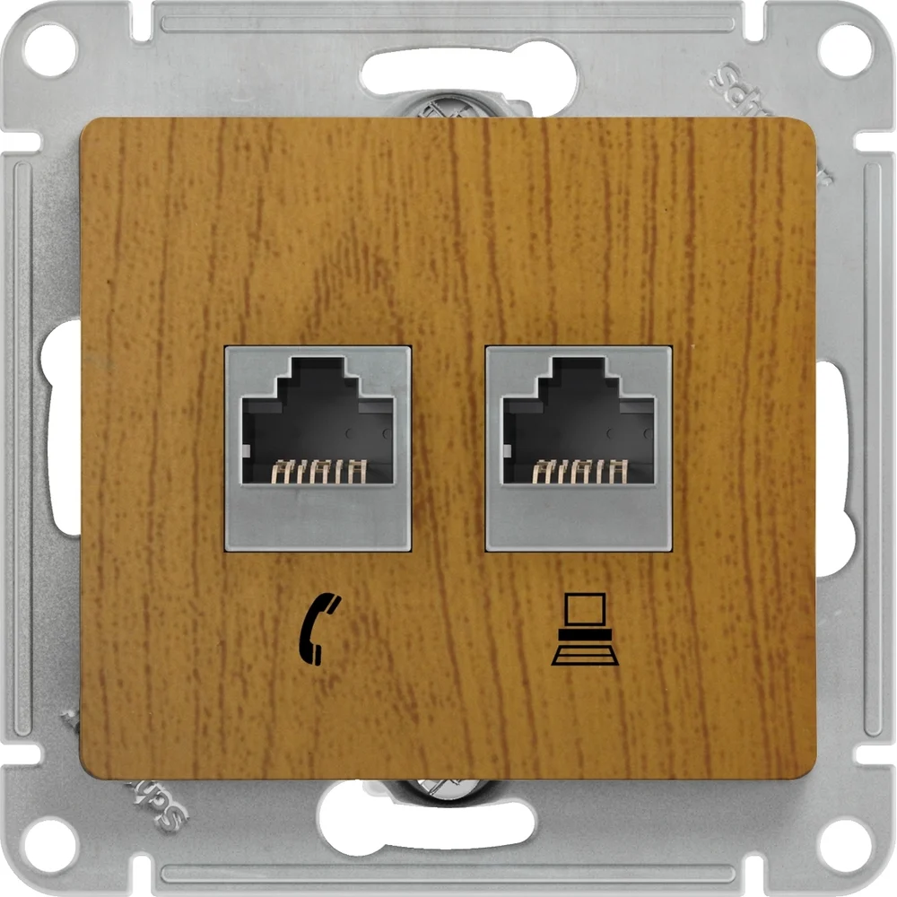 Механизм двойной розетки Systeme Electric Glossa GSL000585