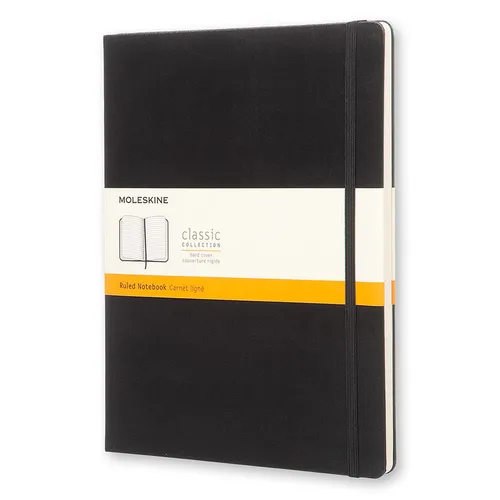 Блокнот Moleskine Classic, 192стр, в линейку, твердая обложка, черный [qp090]