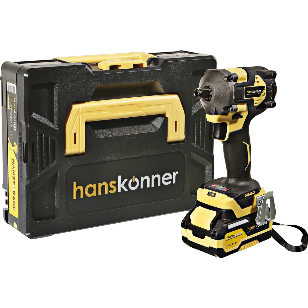 Аккумуляторный ударный гайковерт Hanskonner 1BatterySystem HCD20420BLC