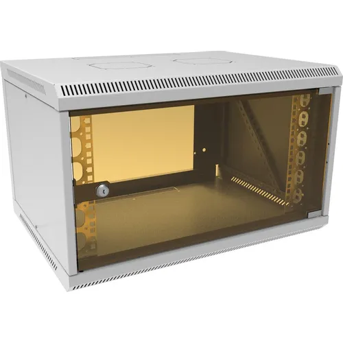 Шкаф коммутационный SUPRLAN ТВЛ-6U-600-450-СР 05-1063 настенный, стеклянная передняя дверь, 6U, 600x360x450 мм