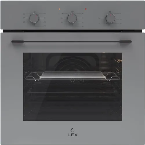 Духовой шкаф электрический LEX EDM 075 GR, 60л, дверца с 3 стеклами, серый